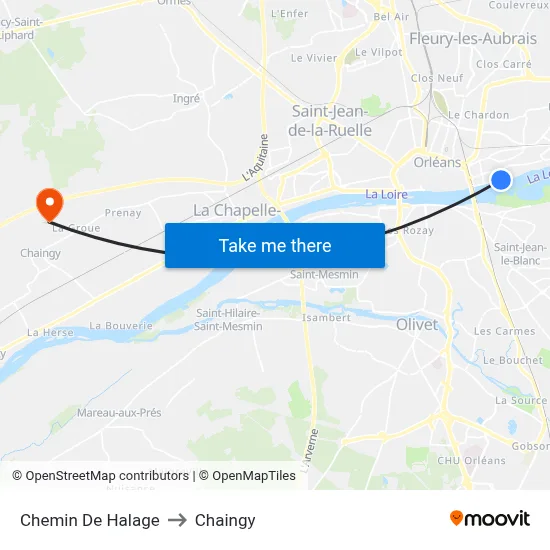 Chemin De Halage to Chaingy map