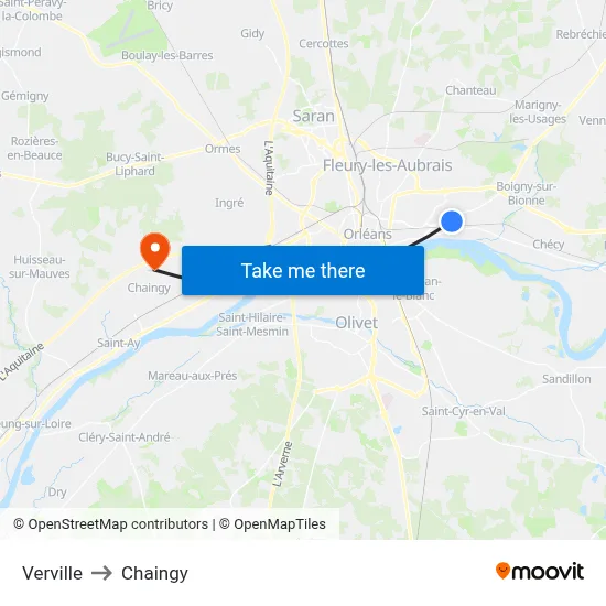 Verville to Chaingy map