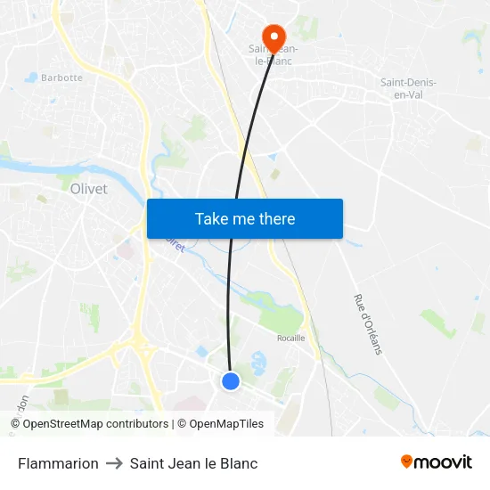 Flammarion to Saint Jean le Blanc map