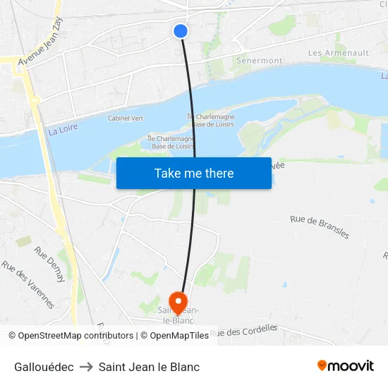 Gallouédec to Saint Jean le Blanc map