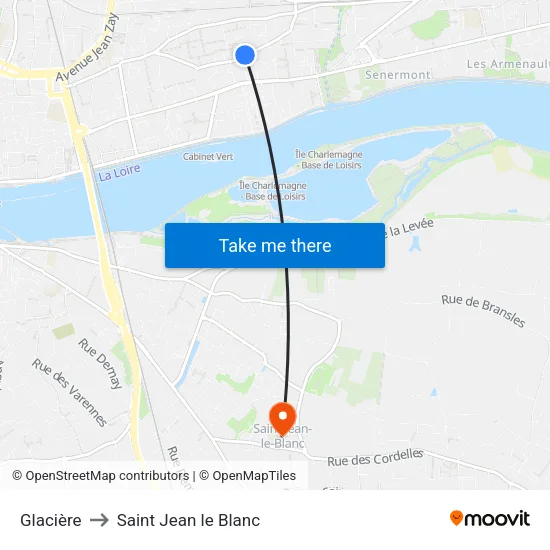 Glacière to Saint Jean le Blanc map