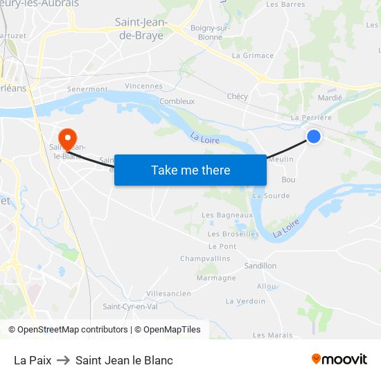 La Paix to Saint Jean le Blanc map