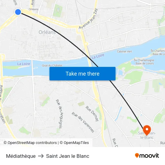 Médiathèque to Saint Jean le Blanc map