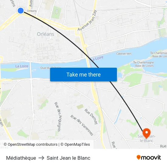 Médiathèque to Saint Jean le Blanc map