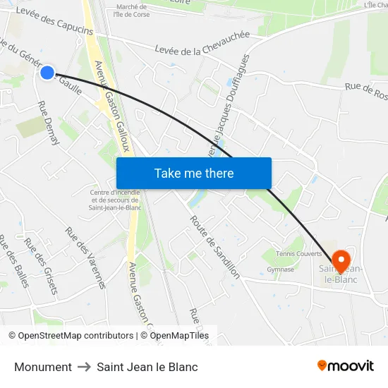 Monument to Saint Jean le Blanc map