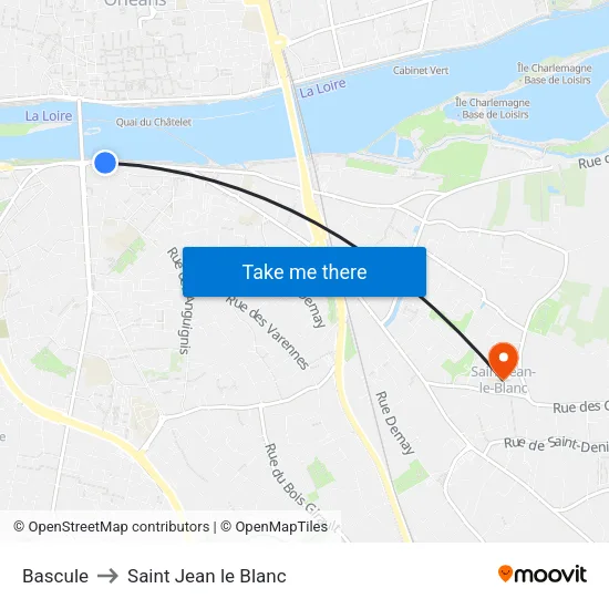 Bascule to Saint Jean le Blanc map
