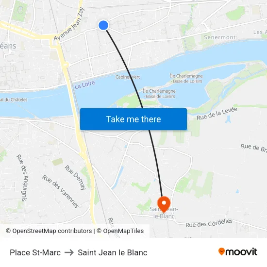 Place St-Marc to Saint Jean le Blanc map