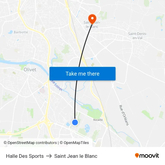 Halle Des Sports to Saint Jean le Blanc map