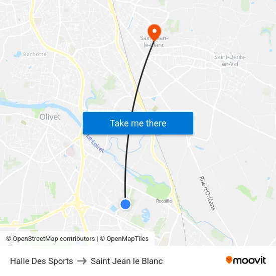 Halle Des Sports to Saint Jean le Blanc map