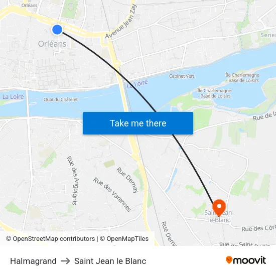 Halmagrand to Saint Jean le Blanc map