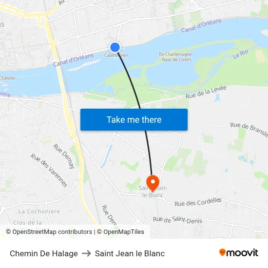 Chemin De Halage to Saint Jean le Blanc map
