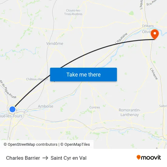 Charles Barrier to Saint Cyr en Val map