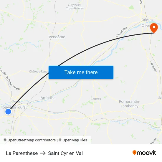 La Parenthèse to Saint Cyr en Val map