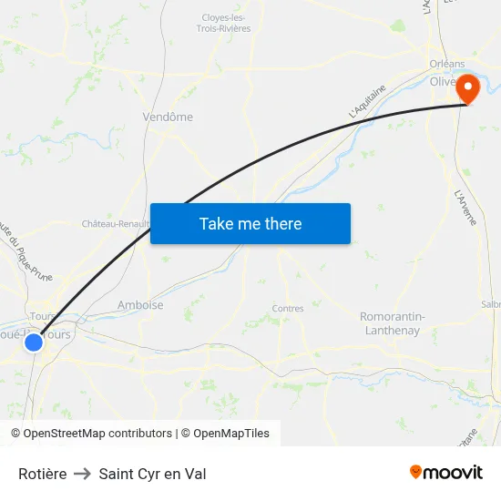 Rotière to Saint Cyr en Val map