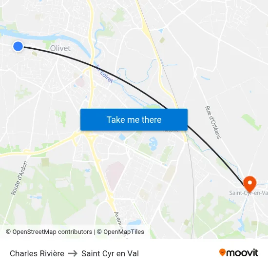 Charles Rivière to Saint Cyr en Val map
