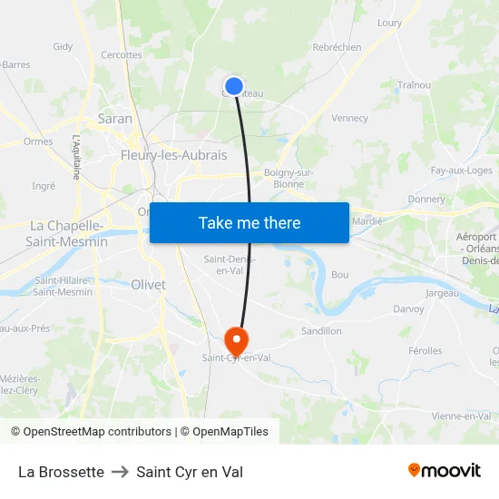 La Brossette to Saint Cyr en Val map