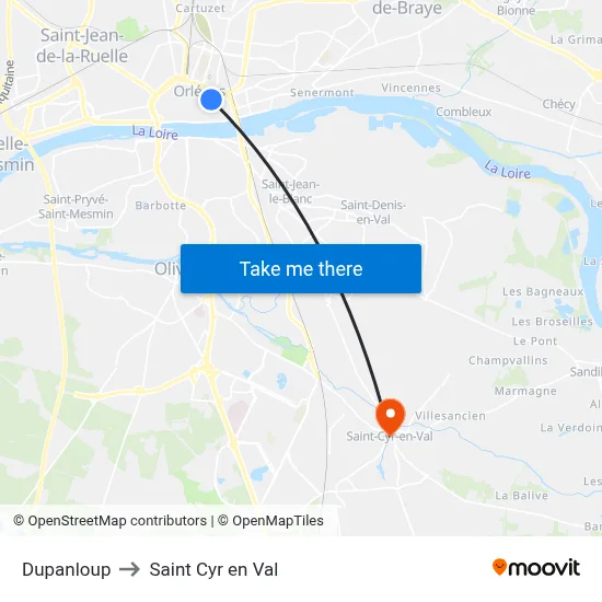 Dupanloup to Saint Cyr en Val map