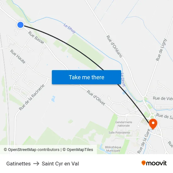 Gatinettes to Saint Cyr en Val map