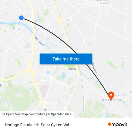 Horloge Fleurie to Saint Cyr en Val map