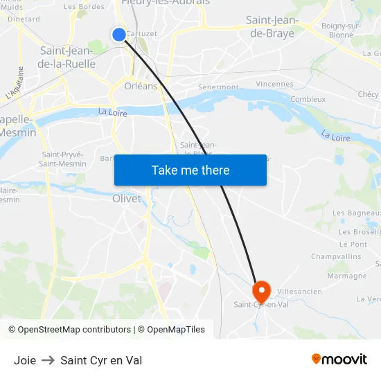 Joie to Saint Cyr en Val map
