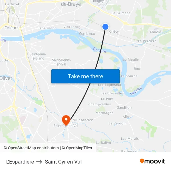 L'Espardière to Saint Cyr en Val map