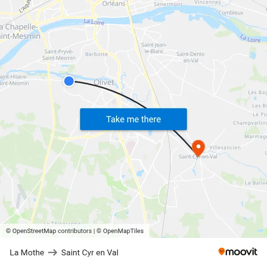 La Mothe to Saint Cyr en Val map