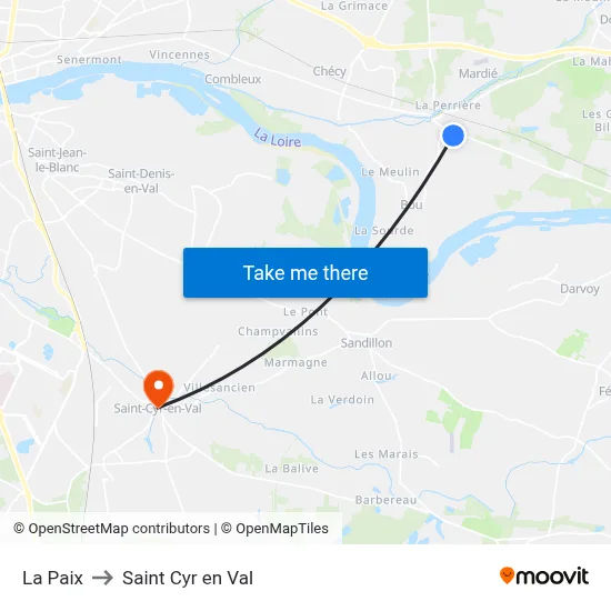 La Paix to Saint Cyr en Val map