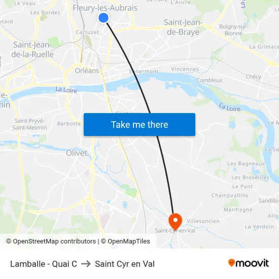 Lamballe - Quai C to Saint Cyr en Val map
