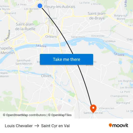 Louis Chevalier to Saint Cyr en Val map