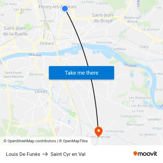 Louis De Funès to Saint Cyr en Val map