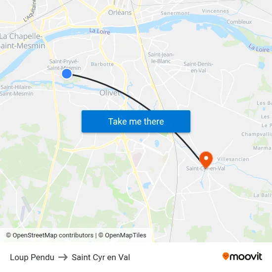 Loup Pendu to Saint Cyr en Val map