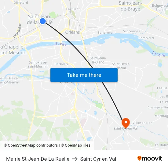 Mairie St-Jean-De-La-Ruelle to Saint Cyr en Val map