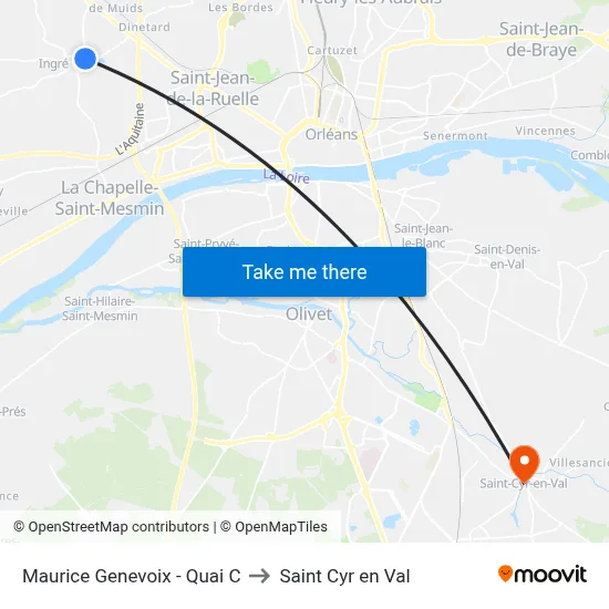 Maurice Genevoix - Quai C to Saint Cyr en Val map