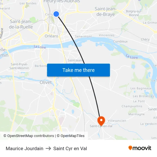 Maurice Jourdain to Saint Cyr en Val map