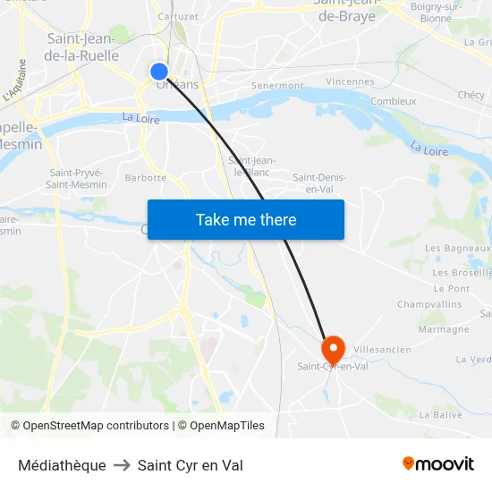 Médiathèque to Saint Cyr en Val map