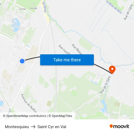 Montesquieu to Saint Cyr en Val map
