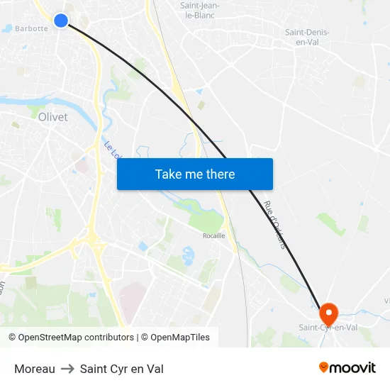 Moreau to Saint Cyr en Val map