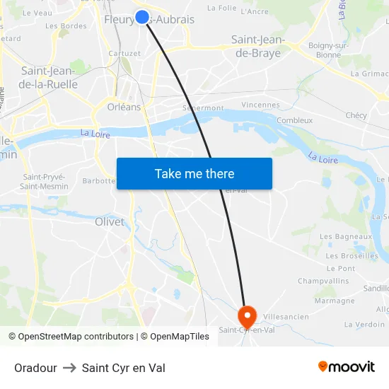 Oradour to Saint Cyr en Val map