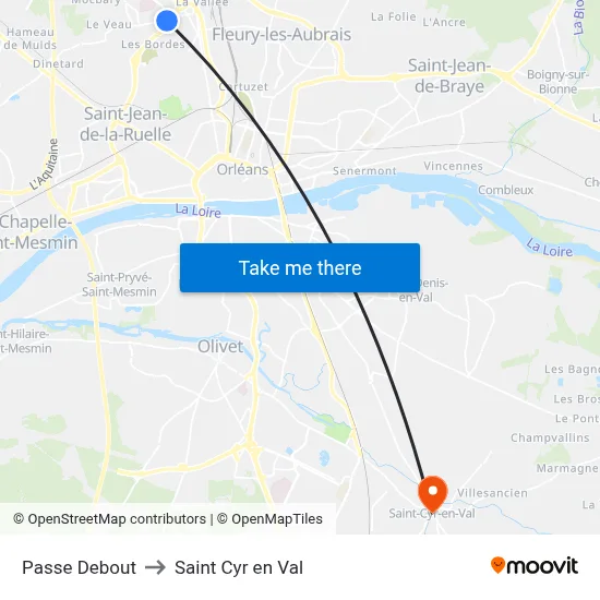 Passe Debout to Saint Cyr en Val map