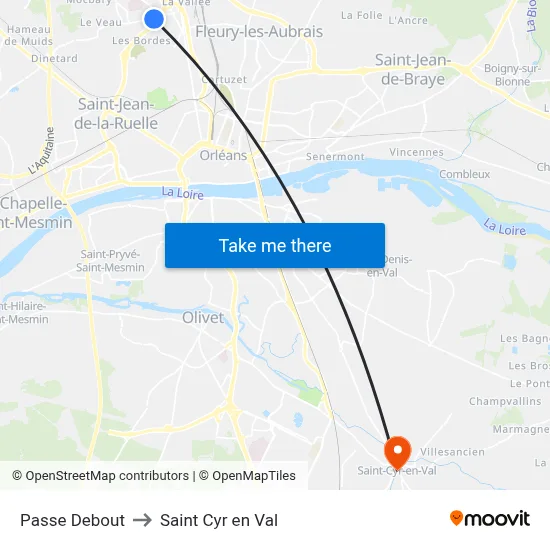 Passe Debout to Saint Cyr en Val map