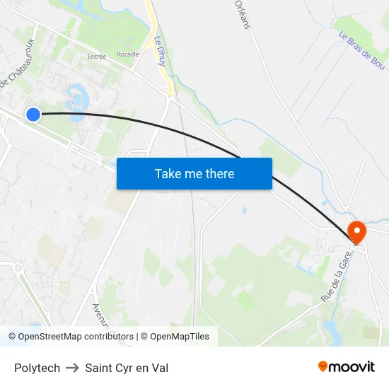 Polytech to Saint Cyr en Val map
