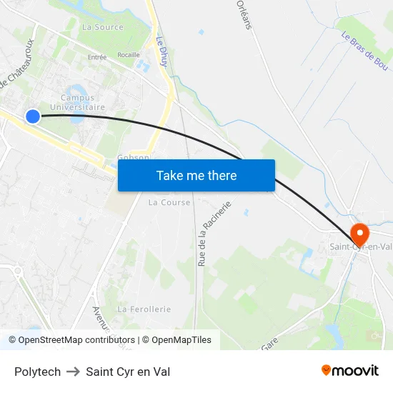 Polytech to Saint Cyr en Val map