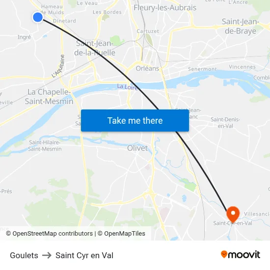 Goulets to Saint Cyr en Val map