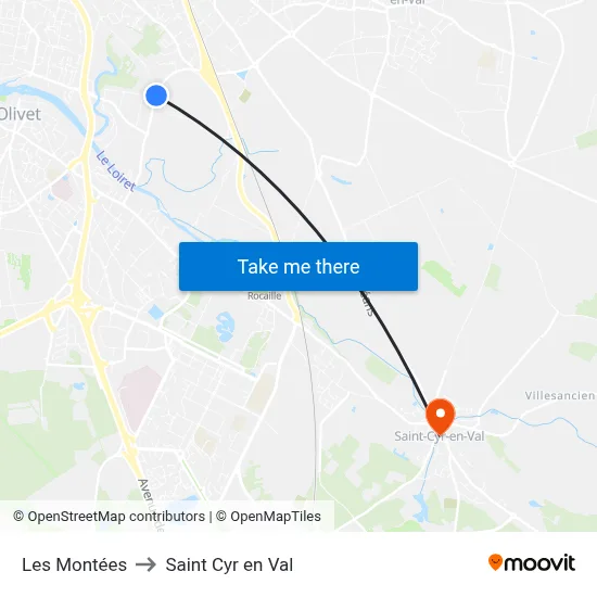 Les Montées to Saint Cyr en Val map