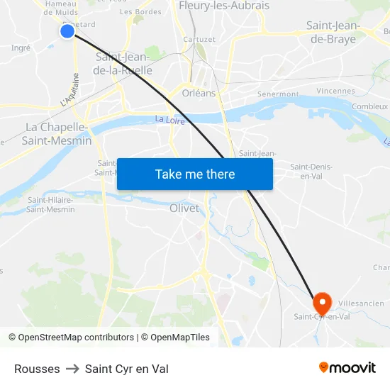 Rousses to Saint Cyr en Val map