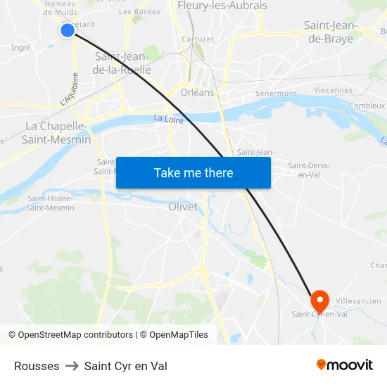 Rousses to Saint Cyr en Val map