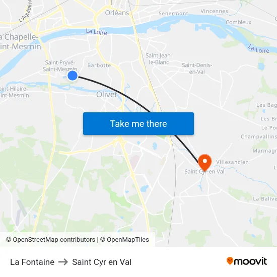 La Fontaine to Saint Cyr en Val map
