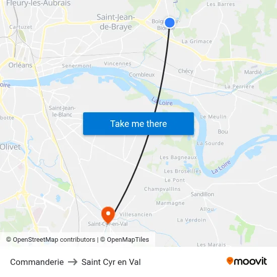 Commanderie to Saint Cyr en Val map
