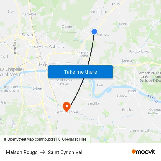 Maison Rouge to Saint Cyr en Val map