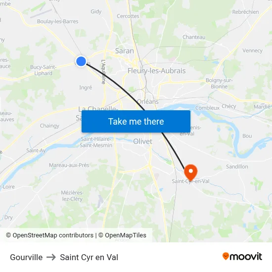 Gourville to Saint Cyr en Val map
